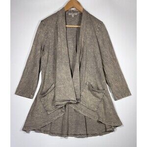 Jess and Jane Cardigan Womens Medium Mineral Wash Open Front Pockets Made in USA